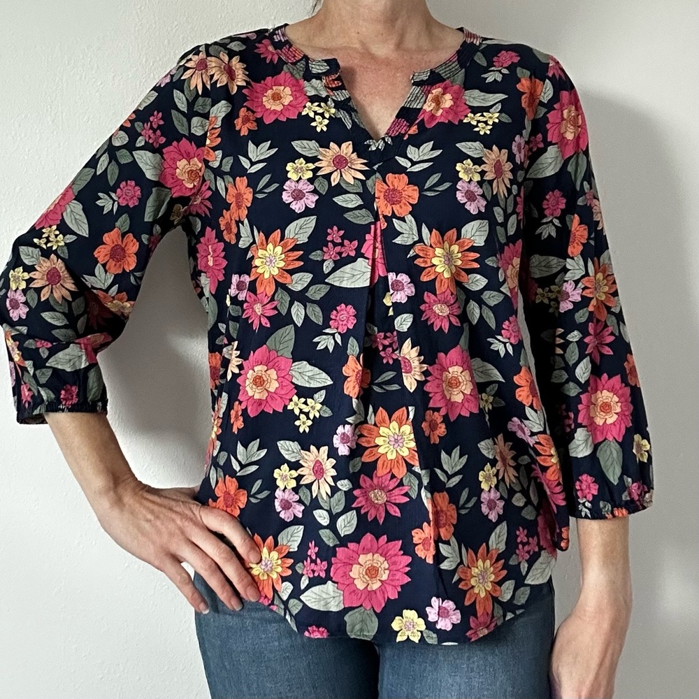 St. John's Bay Floral Multicolor Blouse